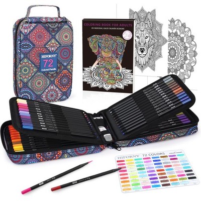 Hiforny 78 Premium Black Edition Buntstift-Set für Erwachsene - 72 Buntstifte W