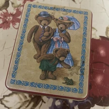 Current 1984 Tiny Cards And Envelope Bear Small Metal Tin