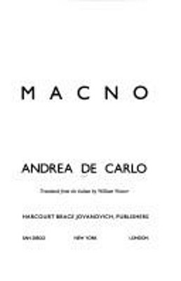 Macno Hardcover Andrea De Carlo