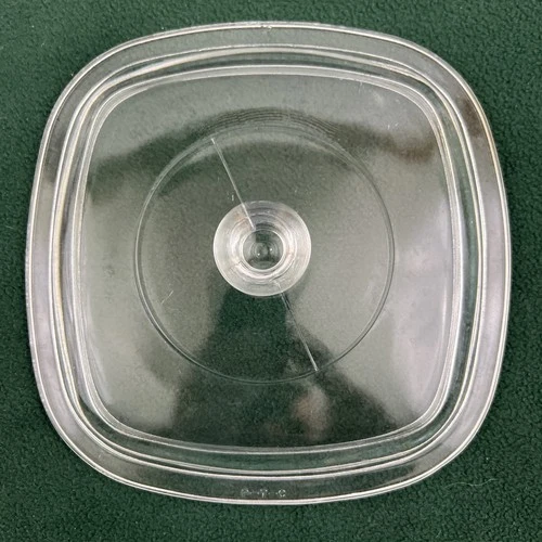 Vtg Pyrex P-7-C Replacement Square Glass Lid for Corning Ware Casseroles 7.25 in