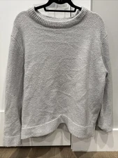 Oak + Fort Sweatshirt Women’s Small Grey Nylon Wool Neck Pullover Long Sleeve