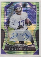 2019 Panini Prizm Rookies Neon Green Pulsar Dillon Mitchell #358 Auto ow1