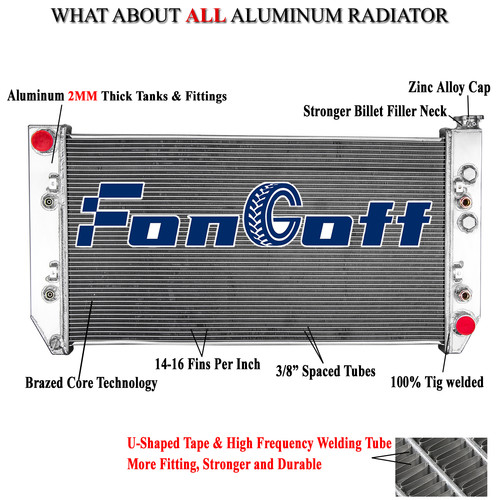 3 Row Aluminum Radiator For 1982-1991 Chevy C10 C20 C30 K10;GMC C1500 C2500 6.2L