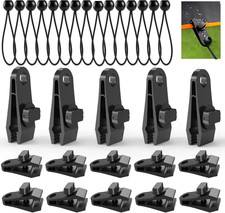 Tarp Clips With Bungee Balls 30 Clips Clamps Heavy Duty Lock Grip For Ta