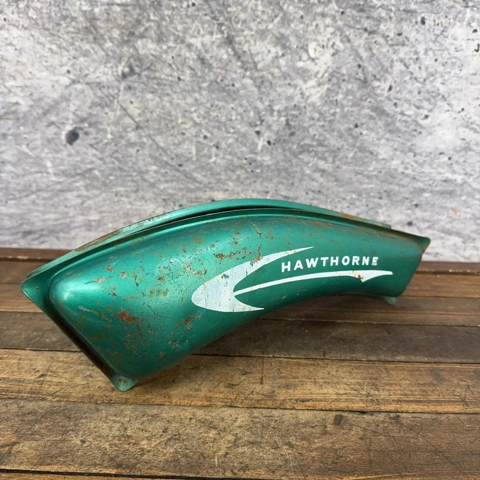 Vintage Hawthorne Horn Tank Green Girls Cruiser Balloon Tire Bicycle Bike Ding - Image 2 of 4