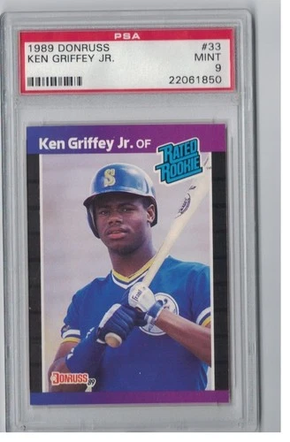 1989 DONRUSS #33 KEN GRIFFEY JR GRADED PSA 9 MINT ROOKIE