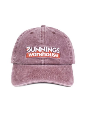 #ad Bunnings Washed Colour Burgundy Cap Hat AU $25.00