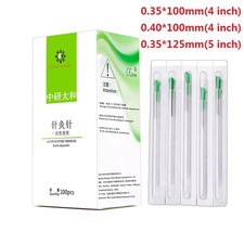 100pcs Acupuncture Manual Needle Disposable Sterile with Guide Tube 0.35/0.4mm