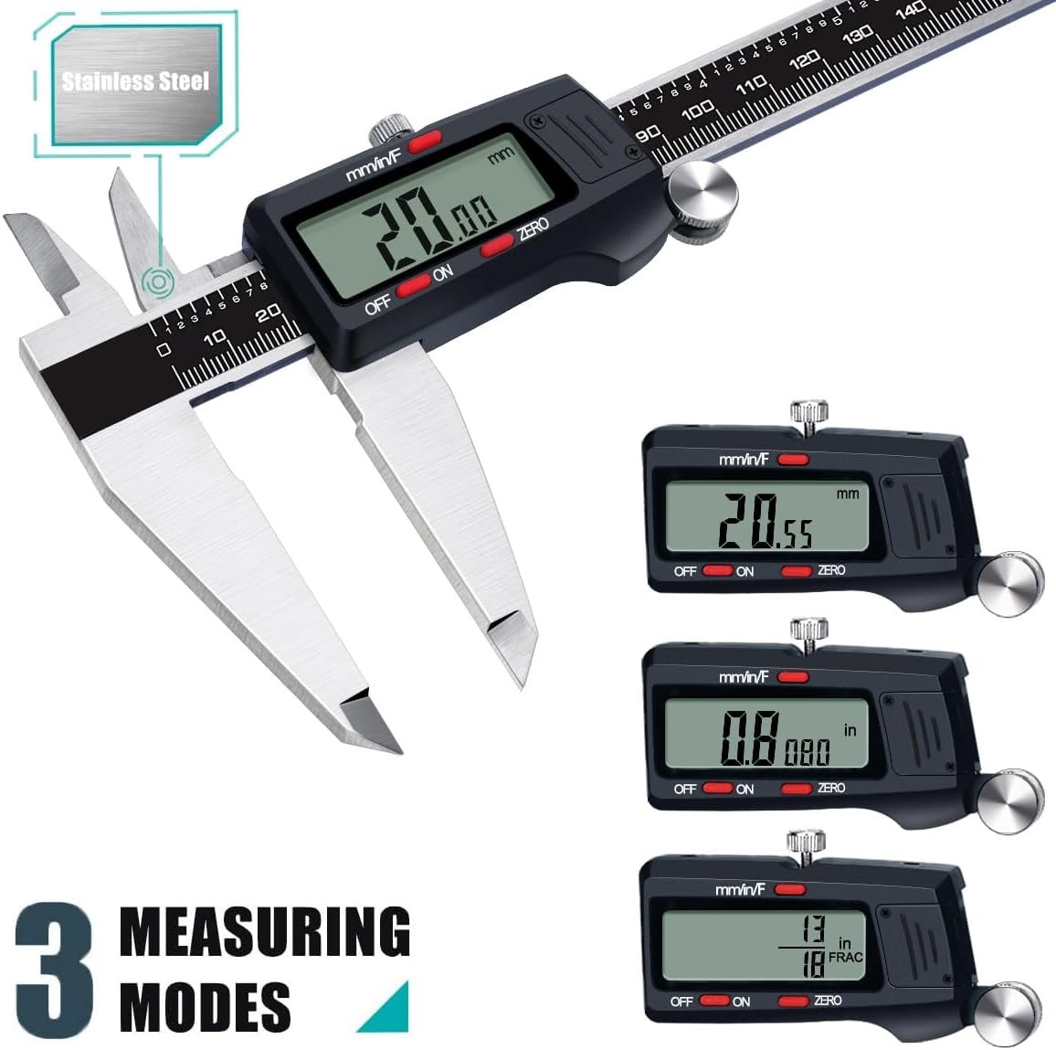 Kynup Micrometer Caliper Tool, 12Inch Digital Caliper, Vernier 12Inch, Black 