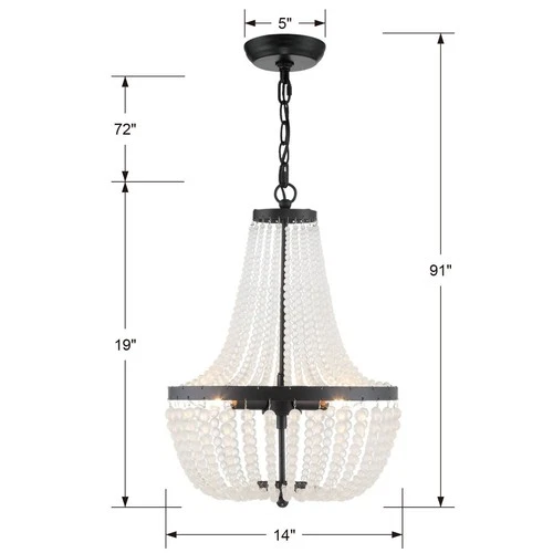 Crystorama Rylee 14" Wide Matte Black 3-Light Crystal Chandelier - Picture 7 of 8