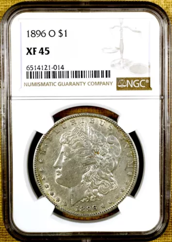 1896-O NGC XF45 Morgan Dollar - PQ !!! - I Grade AU50