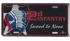2d infantry second to none license plate made in usa