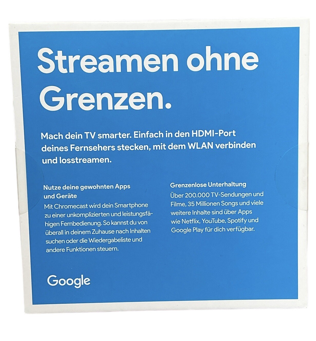 Google Chromecast (2. Generation) Digital Media Streamer - Schwarz