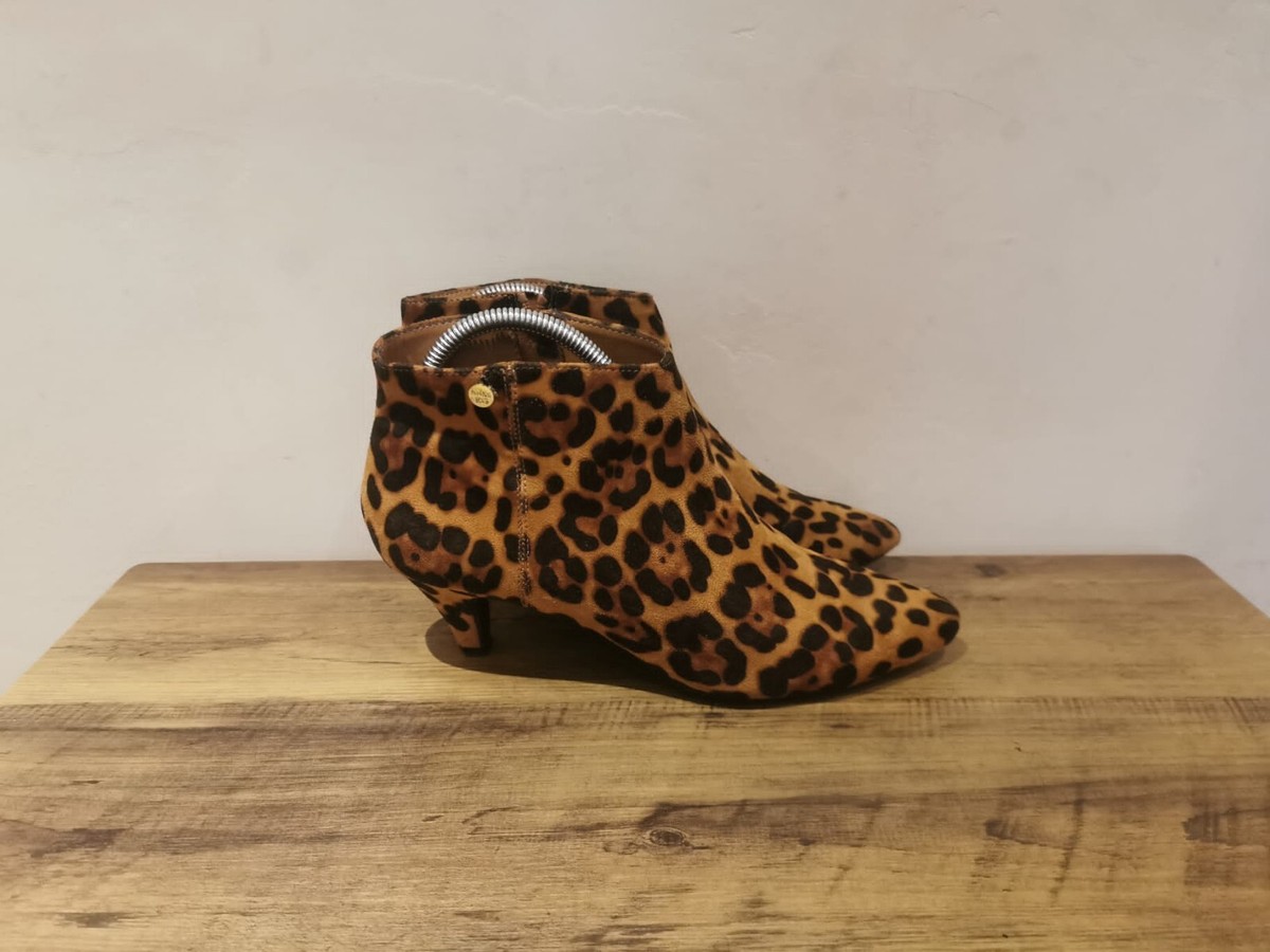 Leopard Print Women's Kitten Heel Boots Uk MISS KG WOMEN'S