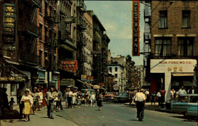 NEW YORK City Manhattan Chinatown America Amerika USA ~1965 Postcard Postkarte