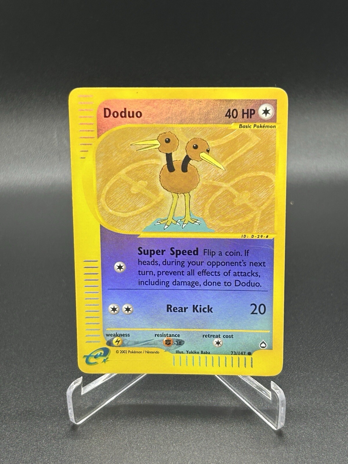 Doduo 73/147 Reverse Holo Aquapolis English Pokemon Card WoTC E-Reader