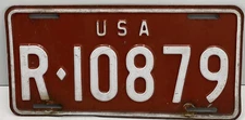RARE  1962-1965 US Forces in Germany License Plate Military German # R•10879