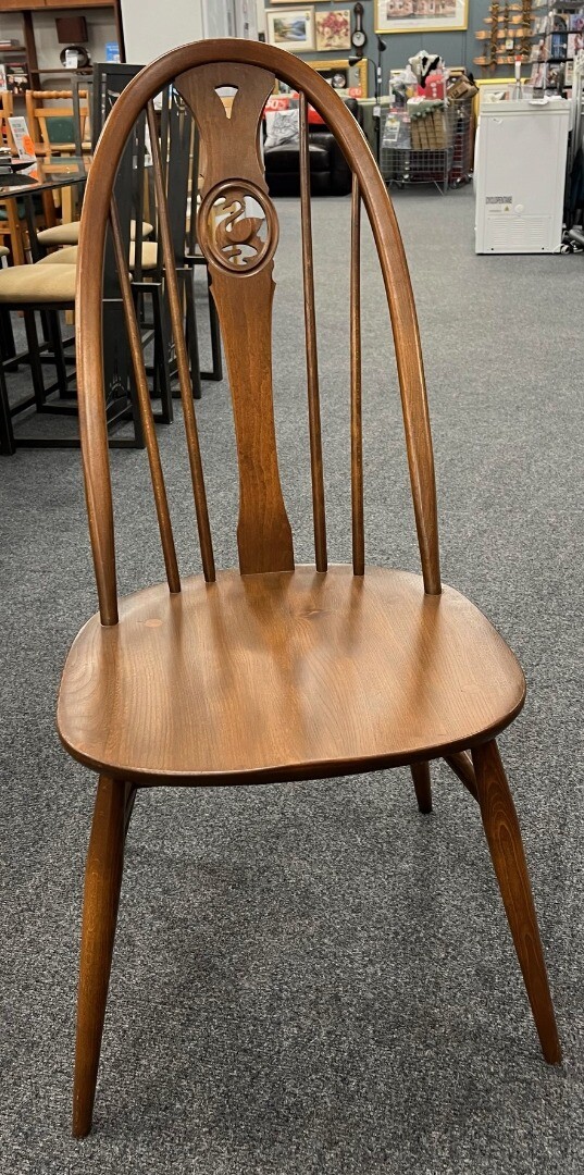 Set Of 4 ERCOL Swan Back Dining Chairs CS B74 eBay