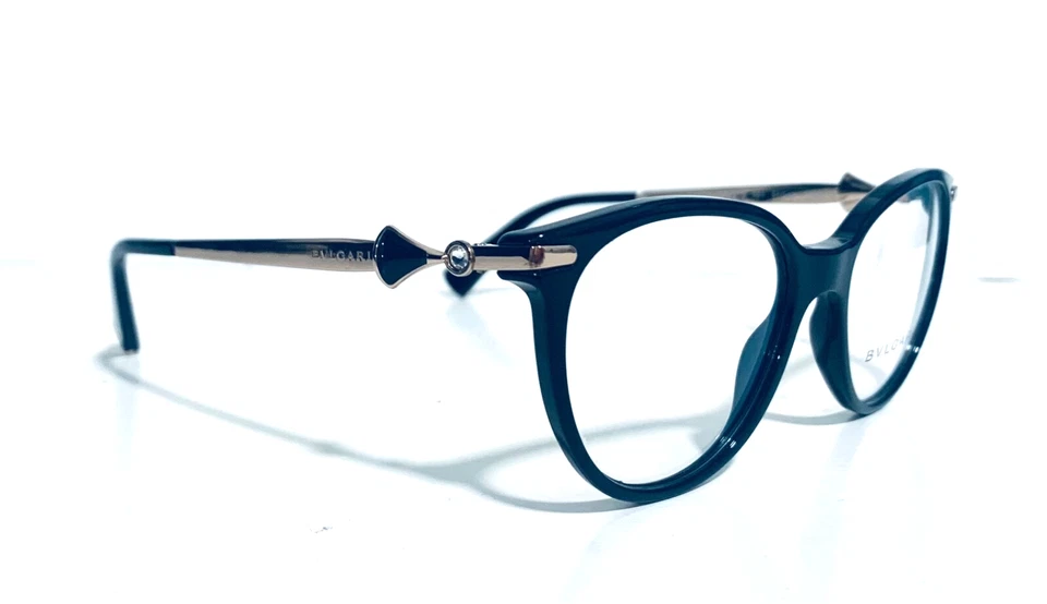 BVLGARI BV 4143-B 501 NEGRO ORO OJO DE GATO GAFAS AUTÉNTICAS 51-17-135 MM ITALIA Foto 2 de 4