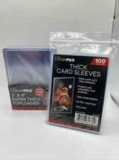 Ultra Pro 3X4 Thick Toploaders 120pt Point 1 Pack of 10 AND 100 Thick Sleeves