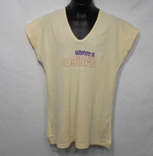 VTG  Wynn's Oil additives European  V neck sleeveless Yellow  T -shirt  Large