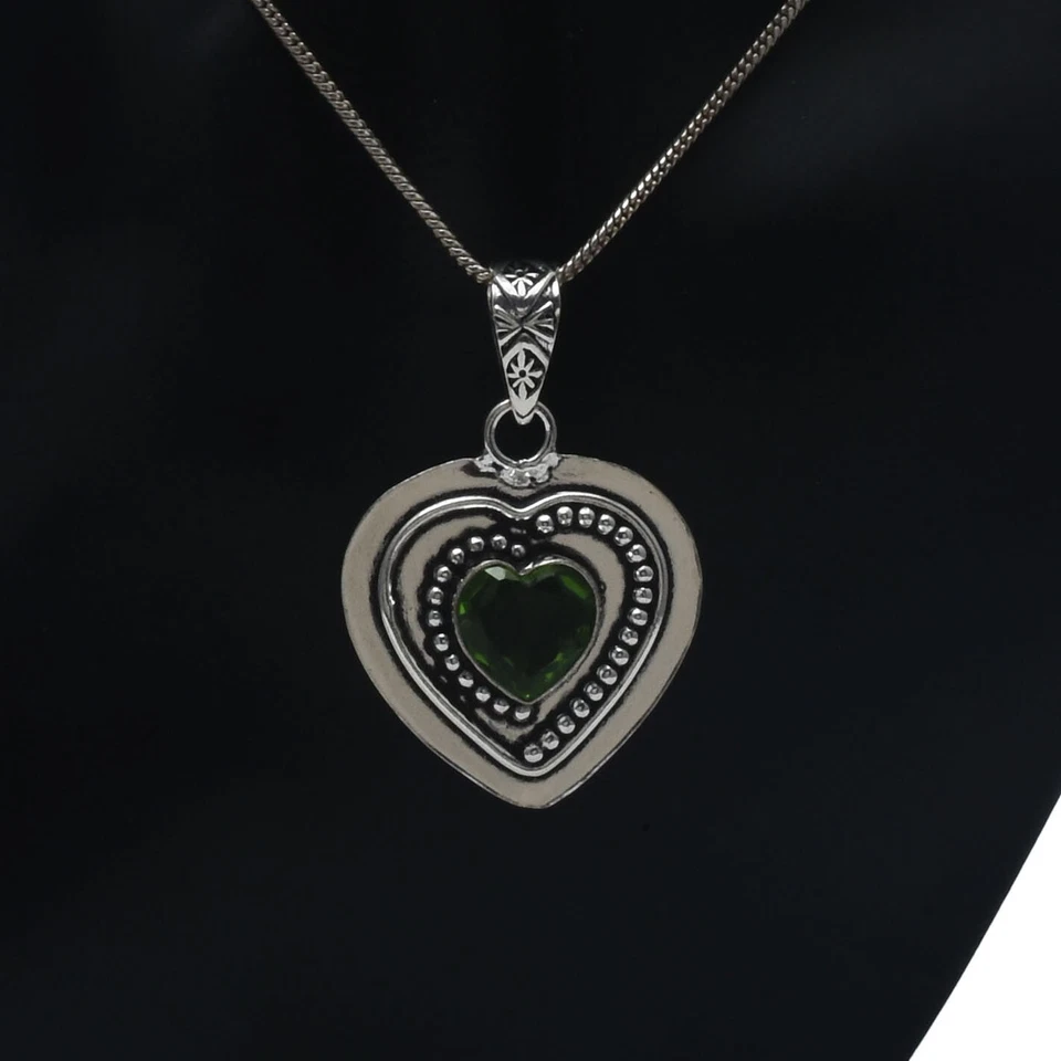 Charmant Peridot Topas Edelstein 925 Sterling Silber Handgemacht Anhänger A-1 - Bild 2 von 4