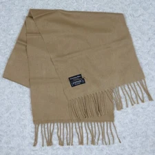 K497 CHRISTIAN DIOR Brown Wool Scarf Scarves Shawl 48.5" X 11"