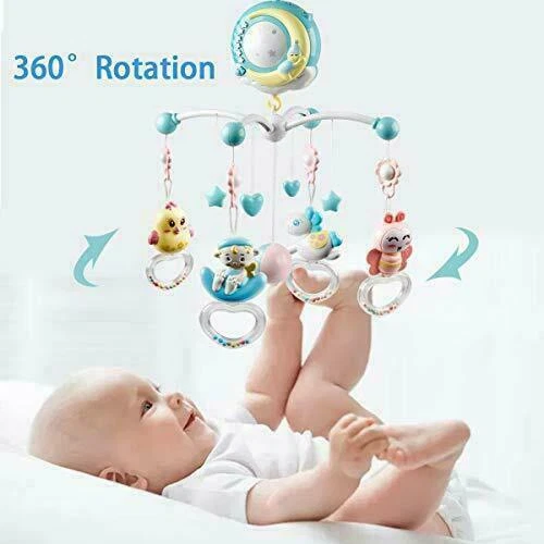 Cama de bebé Campana Cuna Musical Móvil Cuna Caja de Música Bebé Sonajeros Juguete Proyector de Luz Foto 4 de 4