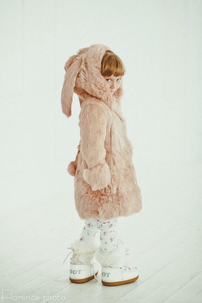 Rabbit Bunny Fur Coat Little Girl Baby 