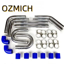 2.25" Universal Aluminum Turbo Intercooler Elbow Pipe Kit + Silicone Hose Clamp