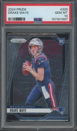 2024 Panini Prizm #329 Drake Maye RC Rookie Gem Mint PSA 10