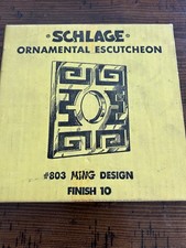 Mid Century Schlage Ornamental Escutcheon #803 MING Design Finish 10