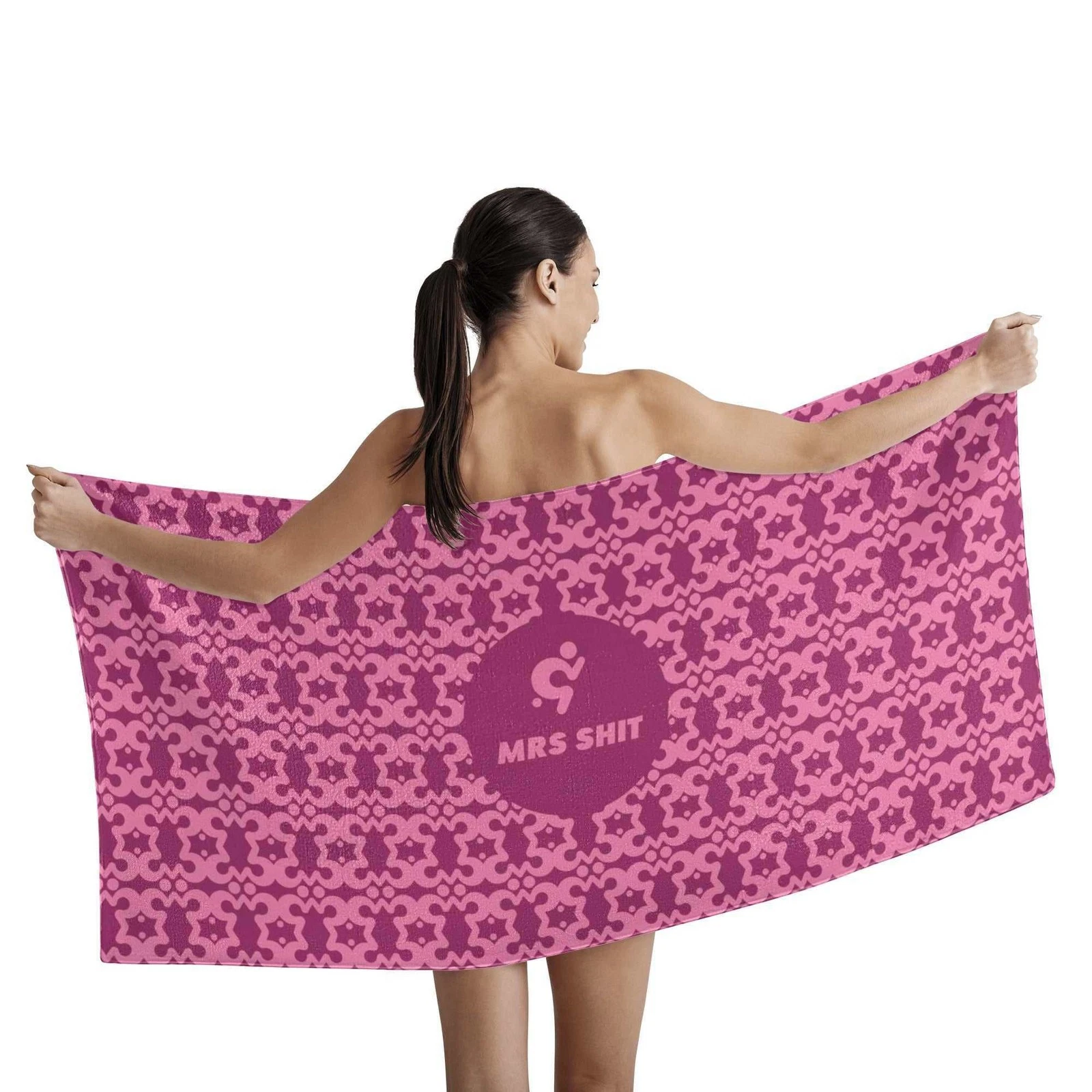 Mrs Shit - Bath / Beach Towel - Pink