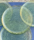 Vintage Anchor Hocking Soreno Avocado  Green Glass Dinner Plates Set Of 4  ~10 “