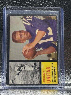Topps 1962 Johnny Unitas #1 Baltimore Colts NFL Football Card 1962 Topps Set