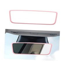 Model Y Rear View Mirror Protector Frame, Silicone Model 3 Car Rearview Pink