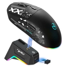 HXSJ T90Pro RGB Backlit Wireless Gaming Mouse with Charging Base Triple Mode 1K