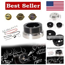 5 & 6 Hole Billet Steering Wheel Hub Adapter Black