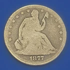 1877-S Seated Liberty Half Dollar 50 Cents 90% Silver U.S. Coin