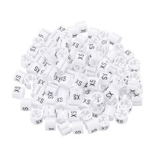 100 x Clothes Hanger Marker XS Size Tag Fit 3mm Rod White