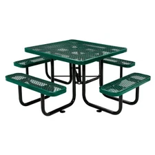 Global Industrial 46" Expanded Metal Square Picnic Table Green