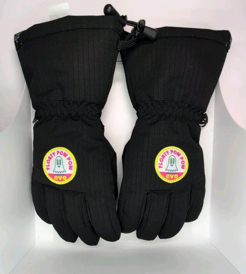 Evo Sessel Winter Gloves Kids Size M Black Winter Snowboard Ski Snow Shred