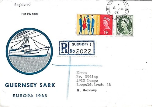 Guernsey SARK 1965 EUROPA Set on Illustrated REGISTERED FDC Commodore SC