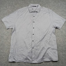 Hart Schaffner Marx Shirt Mens XL Blue White Short Sleeve Button Up Cotton Print