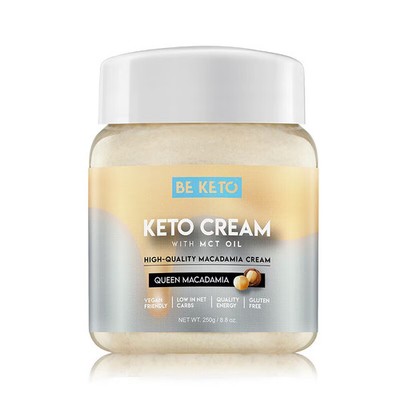 BeKeto Keto Cream + MCT OIL, 250 g Glas, Queen Macadamia