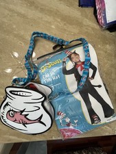 Dr. Seuss Cat In The Hat Costume Spirit Halloween Kids Medium 8/10 W/ Purse