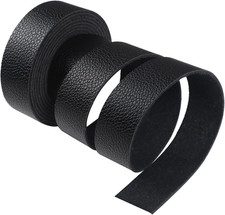 Lychee Pattern Black Leather Strap 90 Inches Long 1 Inch Wide Leather Belt Strip