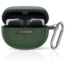 Green Silicone Case Cover for Bose Ultra Open Earbuds 2024 with Metal Carabiner