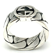 Gucci GG 925 Silver Costume Wide Chain Link R...