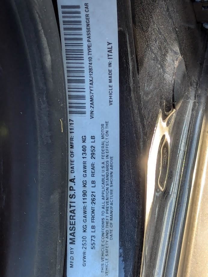 2014-2019 Maserati Ghibli 3.0L 424HP Passenger Side OEM